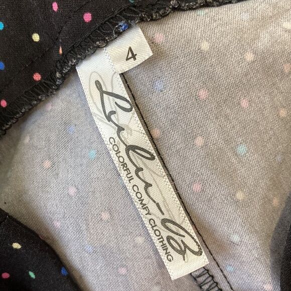 Lulu B Women’s Black and Rainbow Polka Dot Stretch Legging Pants Size 4 - Picture 9 of 9
